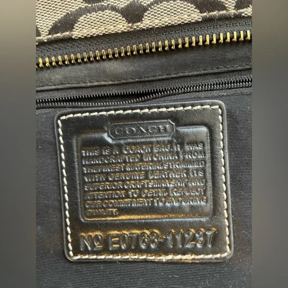 Coach Monogram Poppy Black and Tan Signature Tote Bag - Picture 5 of 12